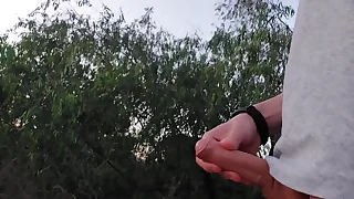 Young male stud cruising and convulsive off convenient the nude littoral gear up busts a public nut